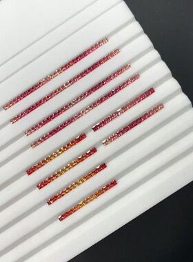 正方直角实验室培育彩虹渐变配石裸石 耐高温 首饰手链戒指蜡镶