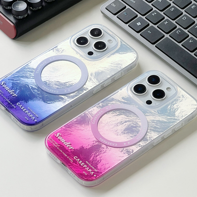 檬夏磁吸磨砂锡纸渐变适用iphone16/15promax手机壳苹果14防摔高级感男生magsafe创意13情侣ins风设计感女