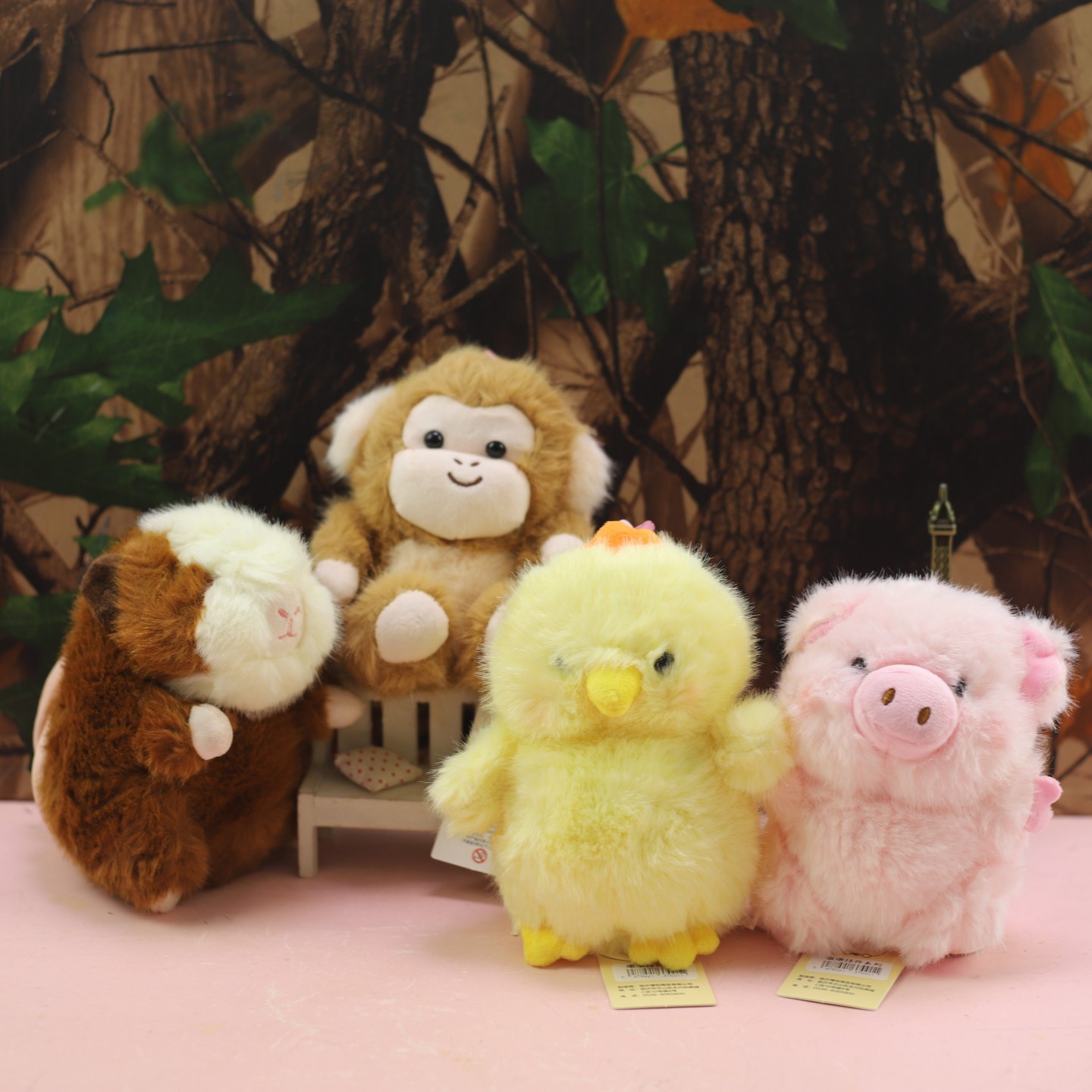 可爱圆墩墩小猴子猪仓鼠毛绒玩具公仔挂件钥匙扣学生情侣背包挂饰