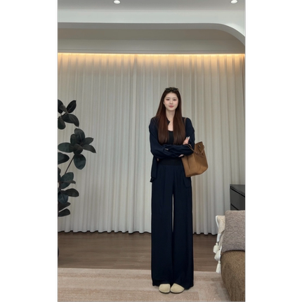 【现】春季套装上衣＋裤子两件套轻松生活 极简风松弛感女装L376