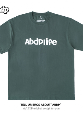 ABDP美式休闲篮球棉短袖宽松彩色运动街头潮流男女圆领潮流T210g