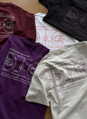 ABDP夏季美式男士休闲短袖T恤重磅280g棉质宽松重磅圆领印花半袖