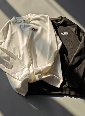 ABDP秋冬抓绒保暖长袖运动休闲套头圆领纯色内搭宽松舒适卫衣T恤