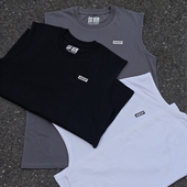 ABDP美式 圆领螺纹运动休闲街头健身T恤230g 棉质背心宽松宽肩无袖