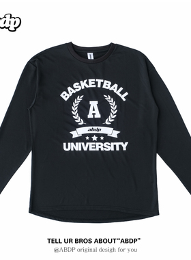 秋季新款美式运动长袖宽松T恤圆领透气街头篮球跑步男女投篮服