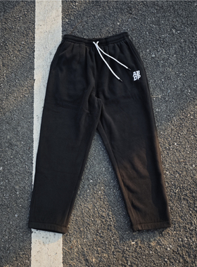 ABDP秋冬摇粒绒直筒卫裤刺绣logo美式保暖宽松加绒运动休闲裤长裤