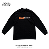 ABDP长袖 T恤男女春秋上衣打底衫 宽螺纹棉质宽松运动休闲潮流260g