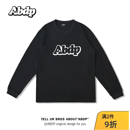 ABDP Спортивный лонгслив для отдыха, осенняя мужская базовая трендовая футболка, для влюбленных, оверсайз