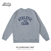 圆领卫衣落肩宽松运动休闲印花套头潮流街头 美式 ABDP24新款 男士