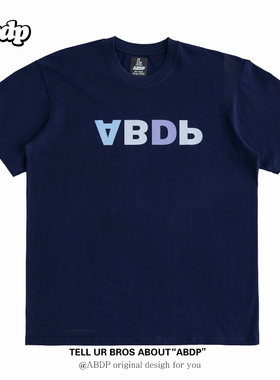 ABDP美式休闲棉短袖230g精梳宽松T恤字母运动街头潮流男女大码
