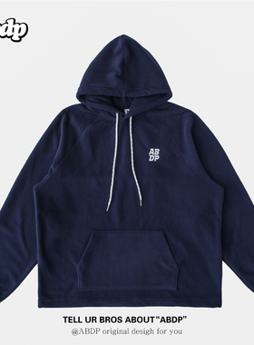ABDP摇粒绒卫衣宽松可收口连帽刺绣美式街头潮流保暖运动休闲卫衣