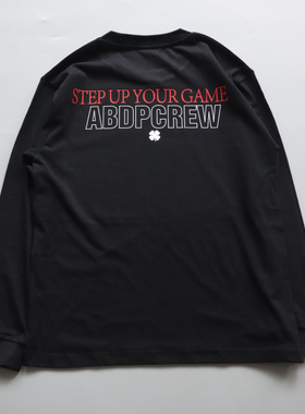 ABDP秋季新款纯棉长袖T恤打底衫美式运动街头宽松圆领印花上衣