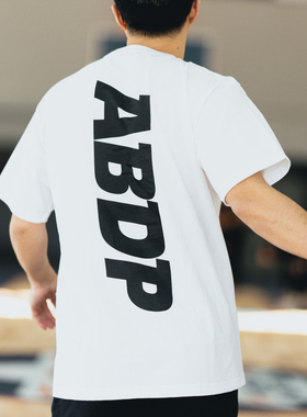 ABDP男士美式休闲篮球棉短袖宽松美式运动街头潮流男女圆领潮流T