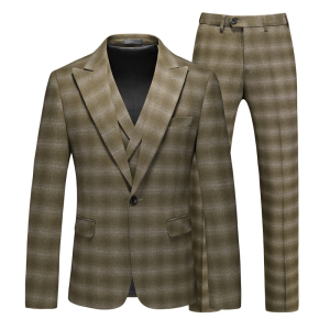 镂空图男士休闲西服套装三件套时尚修身礼服西装SJT6922P300图片