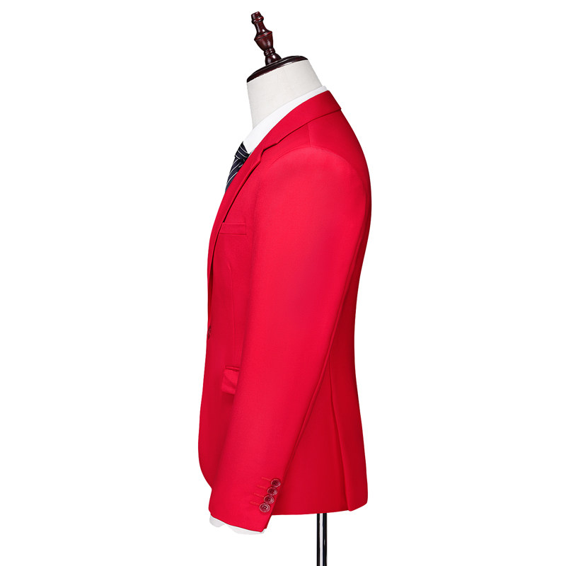 大红色M-6XL外贸西服套装三件套一粒扣2边开叉男士西装7001P190,男装西服套装,电商D216