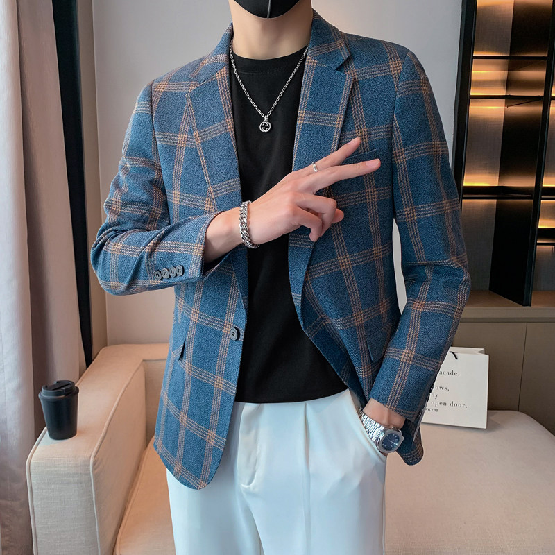 模特图-男士休闲西服韩版修身西装单西外套F6130P165,男装西服套装,电商D216