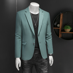 假模图新款男士休闲西服修身西装纯色单西外套上衣DX6997P165图片