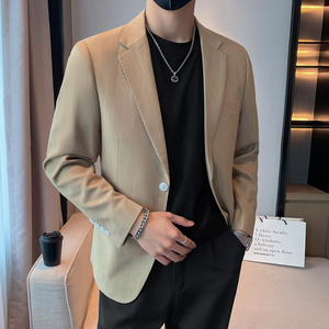 模特图-男士休闲西服韩版修身西装单西外套F6923P165,男装西服套装,电商D216