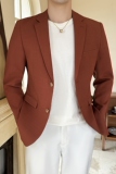 模特图2025年男士休闲西服修身西装纯色单西外套DX6941P175，男装西服套装，电商D216