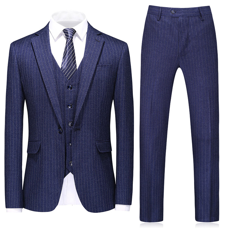20继续做货男士西服套装条纹西装三件套新郎礼服S-5XL-6105P280,男装西服套装,电商D216