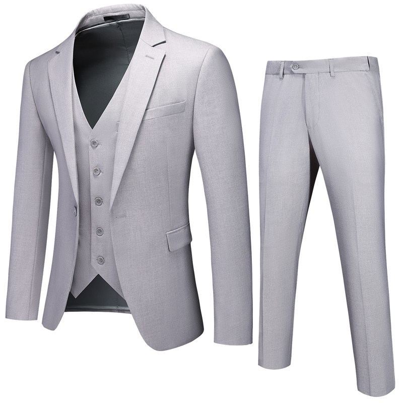 M-6XL外贸西服套装三件套一粒扣松紧腰男士西装7001P190,男装西服套装,电商D216