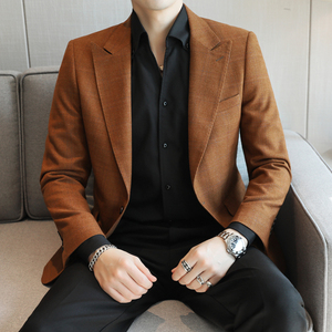 人模图2025新款男士休闲西服时尚修身西装单西外套6933P165图片