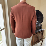 模特图2025年男士休闲西服修身西装纯色单西外套DX6941P175，男装西服套装，电商D216