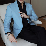 人模图2025新款男士休闲西服时尚修身西装条纹单西外套DX6931P165，男装西服套装，电商D216