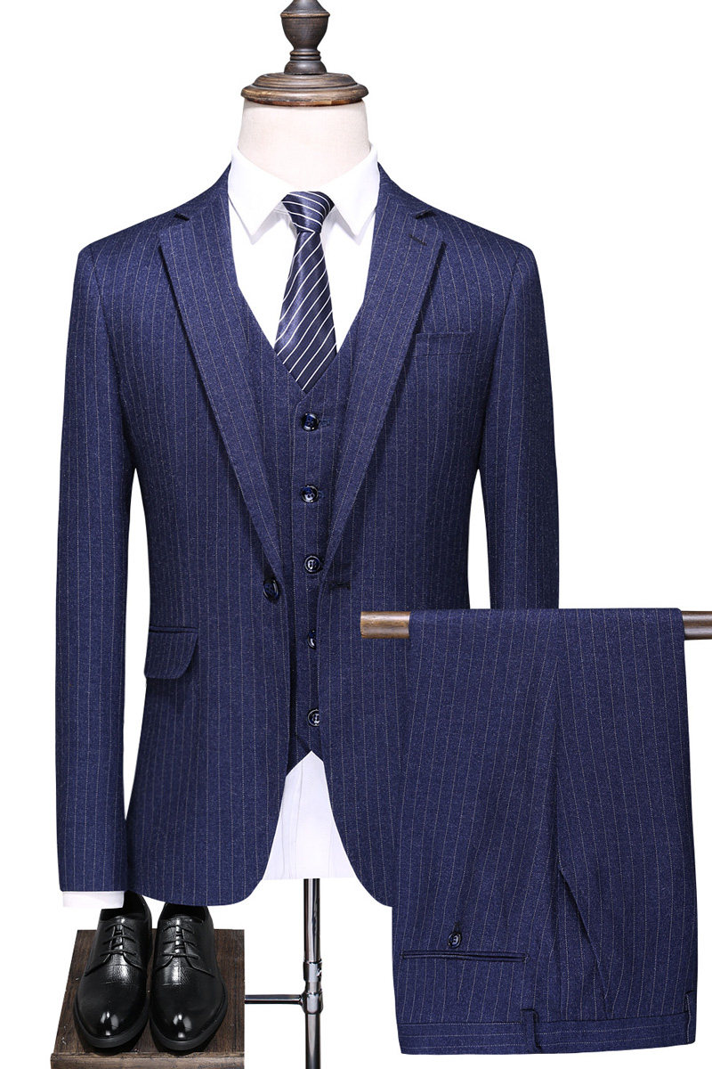 20继续做货男士西服套装条纹西装三件套新郎礼服S-5XL-6105P280,男装西服套装,电商D216
