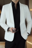 人模图2025新款男士休闲西服时尚青果领修身西装单西DX6901P165，男装西服套装，电商D216