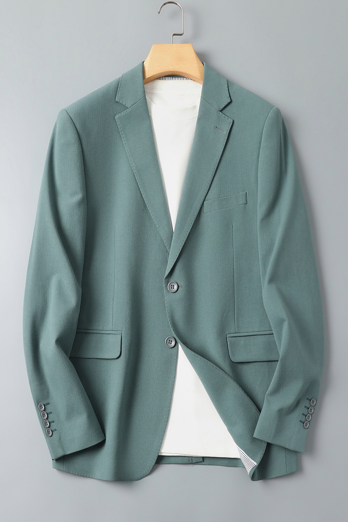平铺图新款男士休闲西服修身西装纯色单西外套上衣DX6998P165,男装西服,电商D216