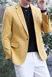 模特图-黄长期做货2025新款男士休闲西装外套修身单西DX6803P165，男装西服套装，电商D216