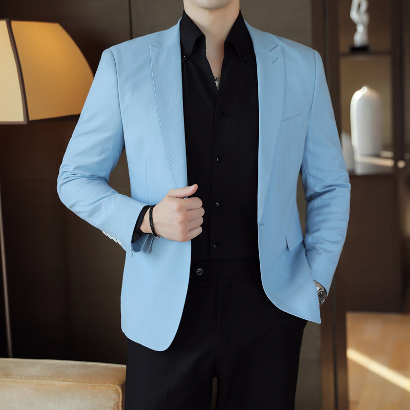人模图2025新款男士休闲西服时尚修身西装条纹单西外套DX6931P165,男装西服套装,电商D216