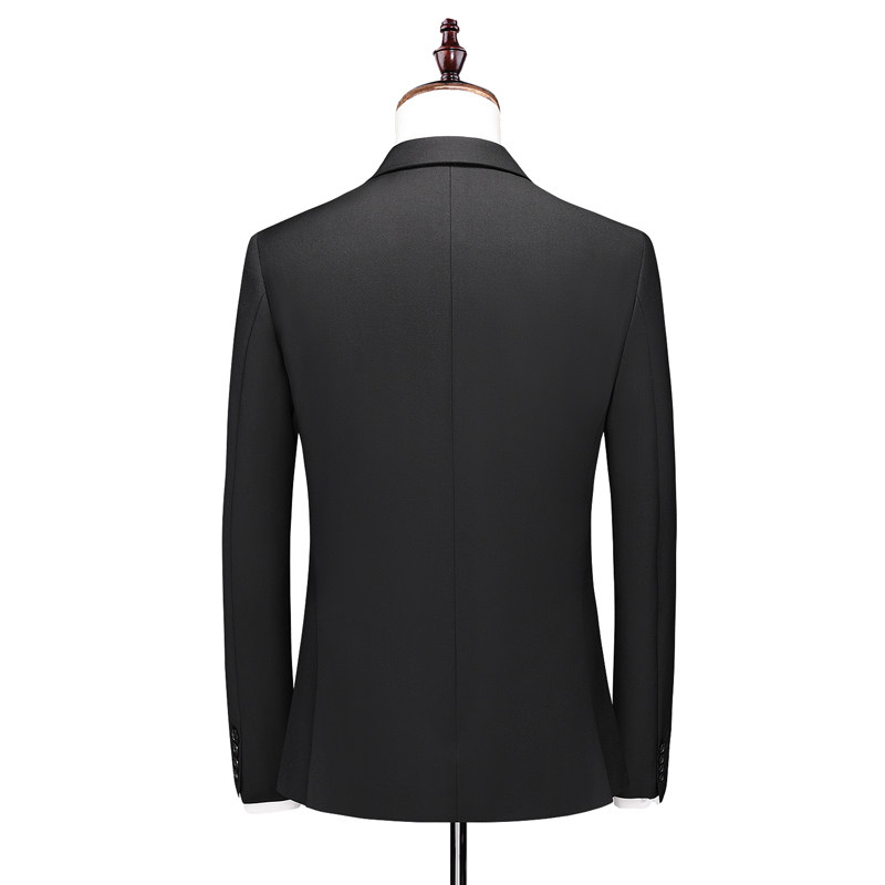 纯黑M-6XL外贸西服套装三件套一粒扣2边开叉男士西装7001P190,男装西服套装,电商D216