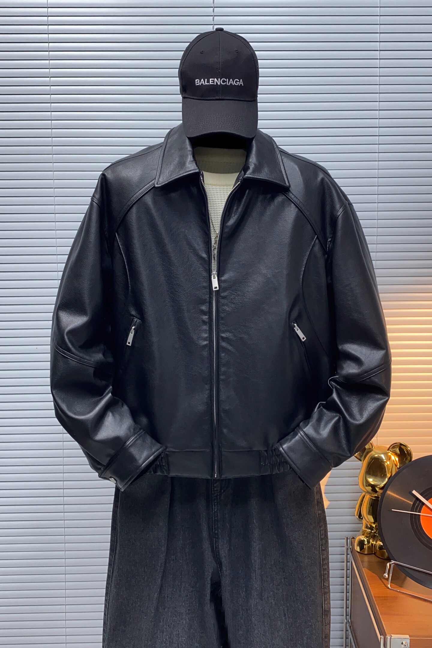 架子图-新标90白鸭绒男士宽松短款皮衣羽绒服75536P330,男装皮衣,电商D216
