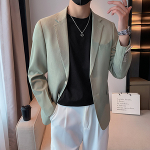 模特图-男士休闲西服韩版修身西装单西外套F6921P165图片