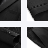 纯黑M-6XL外贸西服套装三件套一粒扣2边开叉男士西装7001P190，男装西服套装，电商D216