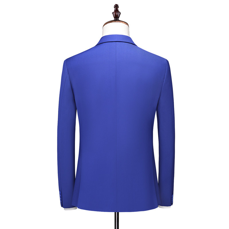 宝蓝M-6XL外贸西服套装三件套一粒扣2边开叉男士西装7001P190,男装西服套装,电商D216