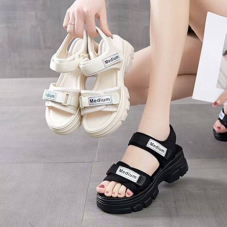 运动增高厚底百搭软底凉鞋女松糕2024女鞋沙滩鞋年夏季新款子时尚