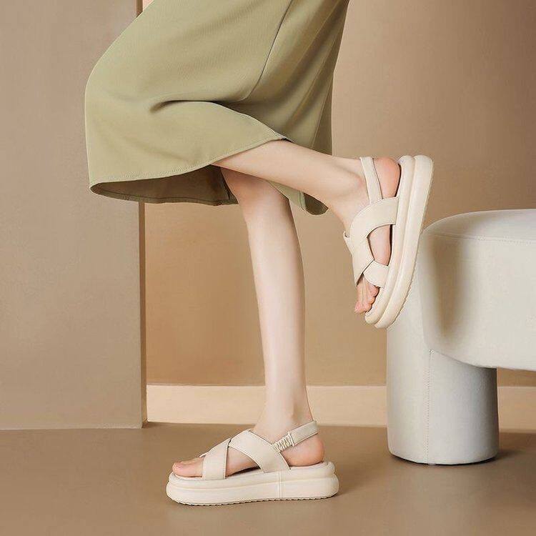 裙子爆款松紧带凉鞋女拖鞋仙女2025风配沙滩新款夏季运动休闲外穿