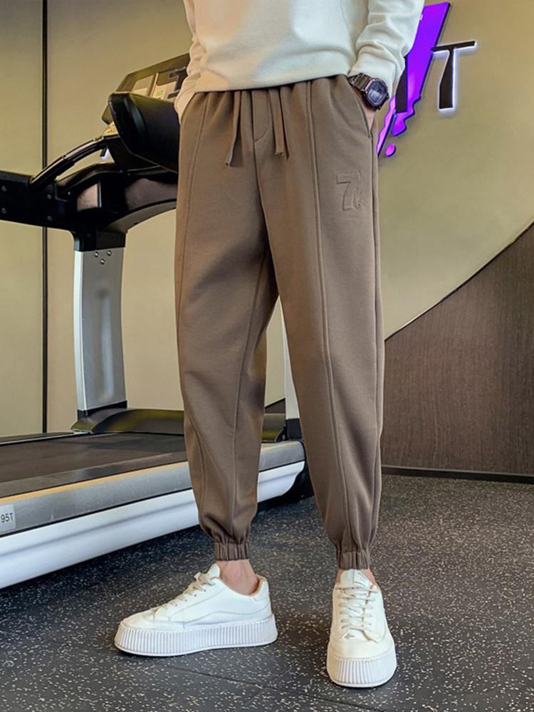OBOY 봄 가을 하이 엔드 스웨트 팬츠 남성 트렌디 브랜드 잘 생긴 루즈 레깅스 트렌드 스트레치 스포츠 캐주얼 바지