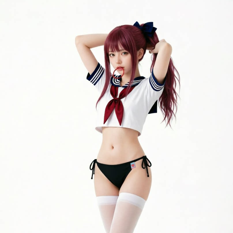 【经典基础款】少女二次元动漫性感辣妹三角黑色比基尼分体泳衣