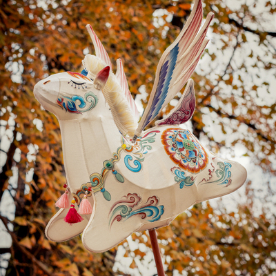 敦煌正版联名马年竹编非遗花灯