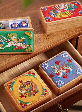 王的手创 刺绣手工diy材料包首饰木盒成品结婚礼物立体自绣敦煌