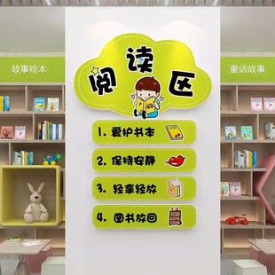 借阅读公约区图书角布置装饰览班级文化幼儿园环创墙贴面教室挂牌