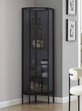 Frno侘寂风设计师款玻璃酒柜意式客厅墙角柜三角柜靠墙转角柜简约