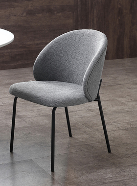 高端boconcept餐椅家用布艺北欧丹麦设计师靠背意式灰色餐厅椅子