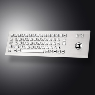 不锈钢金属防水防爆计算机键盘 工业键鼠嵌入式工控轨迹球键盘