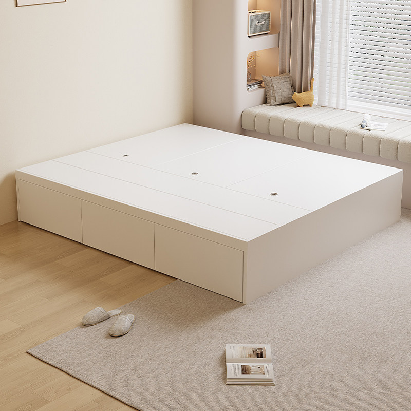 榻榻米实木床双人床1.5m家用现代简约小户型收纳储物床定制组合床