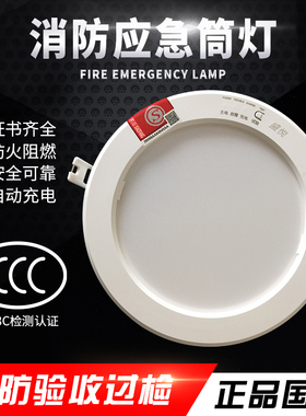 消防3C认证应急灯嵌入式吸顶2.5寸3寸4寸筒灯感应应急照明灯具